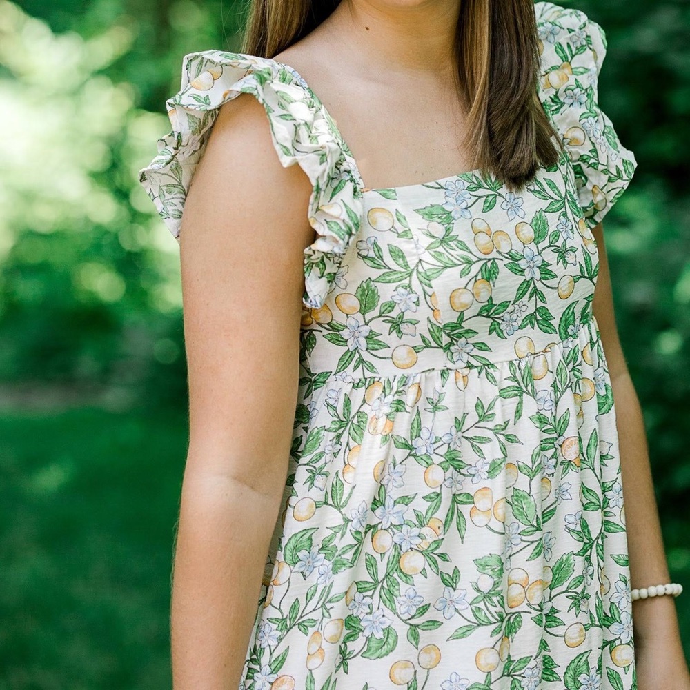 Blu Pepper Citrus Floral Midi Dress